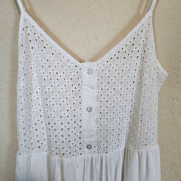 Miken White Eyelet Swim Dress Cover Up Women's Small - Picture 3 of 9
